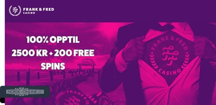 Frank&Fred Casino 100% opptil 2500 kr + 200 free spins